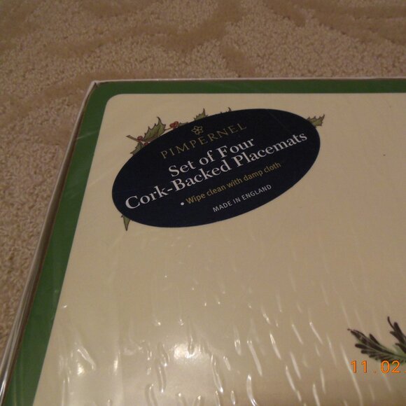 SEALED 4 NIP Spode Christmas Tree Pimpernel Placemats Cork made in England UK - Picture 5 of 5